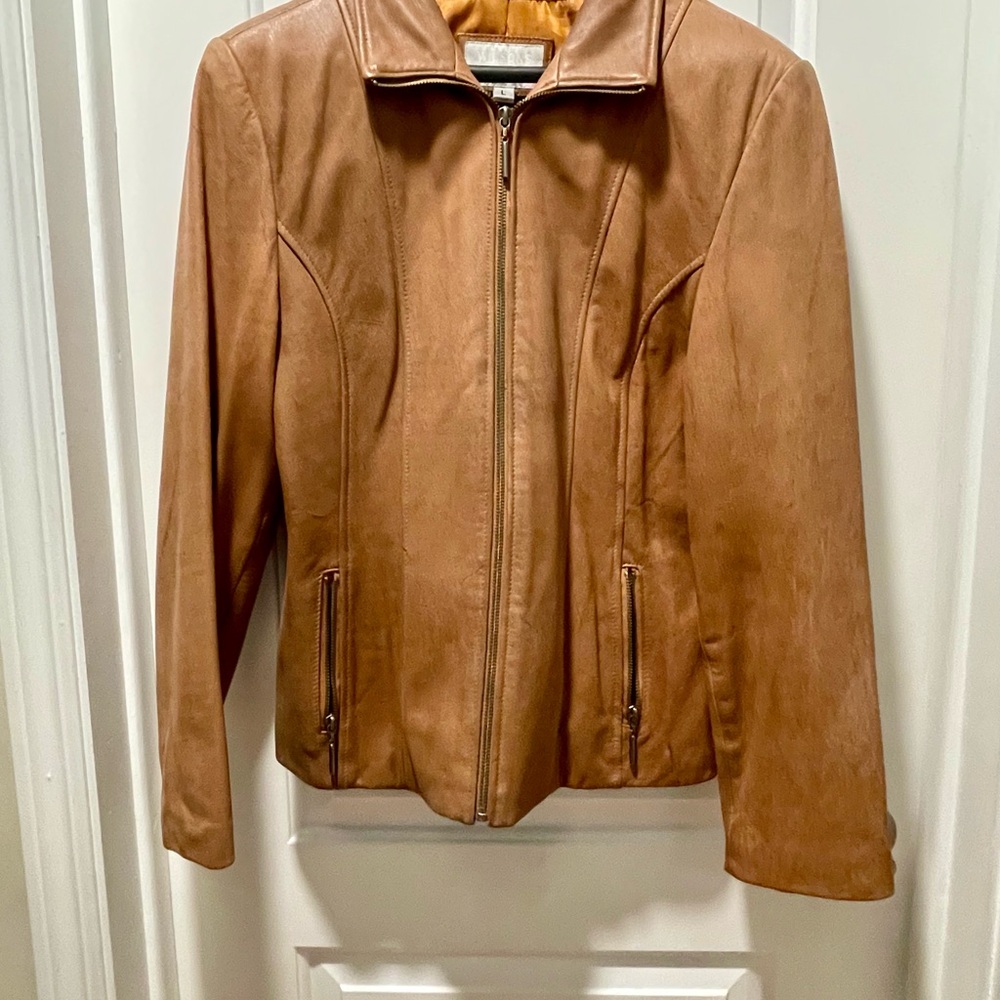 Soft leather jacket, size L 
Taupe/ Camel color - Picture 5 of 8